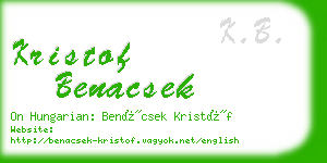 kristof benacsek business card